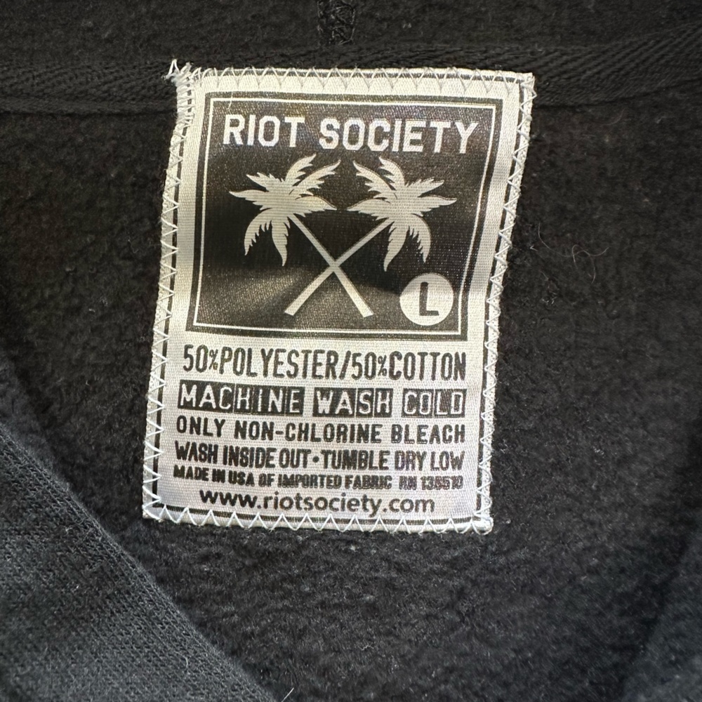 Riot Society Panda Bear/Rose Hoodie Sweatshirt, Size L - Picture 4 of 9